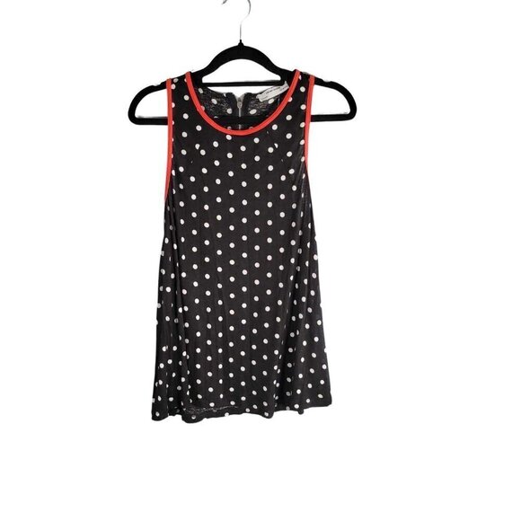 Zara W&B collection Black with white polka dot tank top - Picture 2 of 8